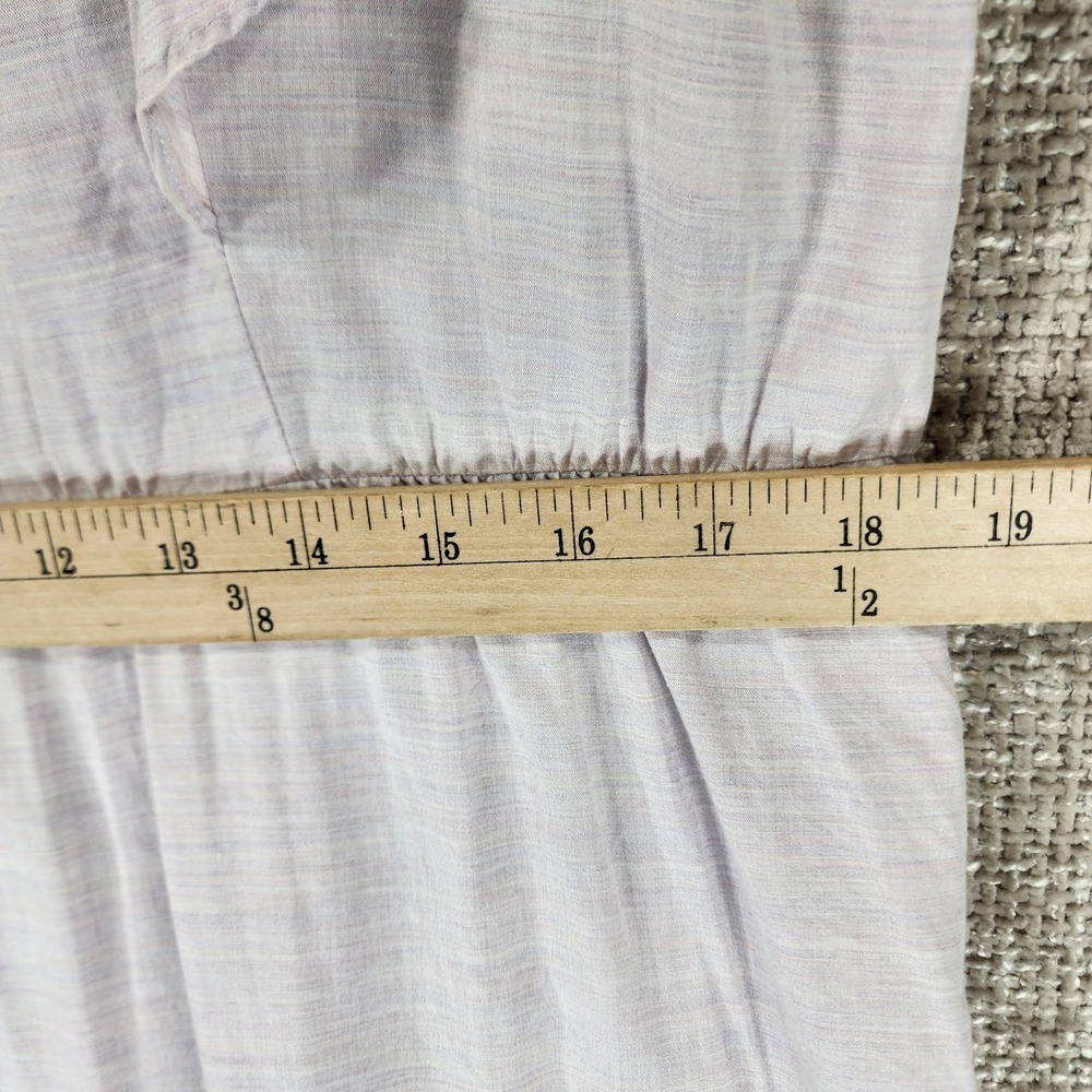 Madewell Long Sleeve Ruffle Dress Womens 10 Pale Lavender Cotton Blend Cottage - Picture 7 of 13
